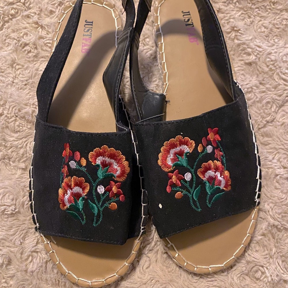 Embroidered sandals